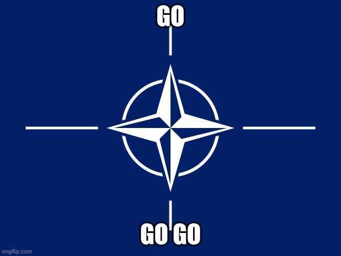 NATO flag | GO GO GO | image tagged in nato flag | made w/ Imgflip meme maker