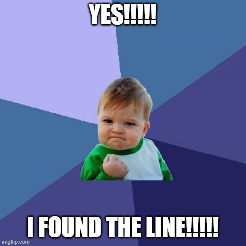 Success Kid Meme | YES!!!!! I FOUND THE LINE!!!!! | image tagged in memes,success kid | made w/ Imgflip meme maker