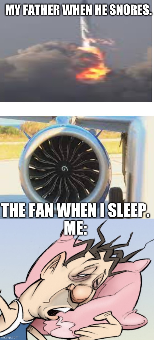 Ahhh | MY FATHER WHEN HE SNORES. THE FAN WHEN I SLEEP.
ME: | image tagged in airplane | made w/ Imgflip meme maker