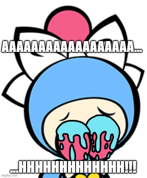 Aqua Bomber crying | AAAAAAAAAAAAAAAAAA... ...HHHHHHHHHHHHH!!! | image tagged in aqua bomber crying | made w/ Imgflip meme maker