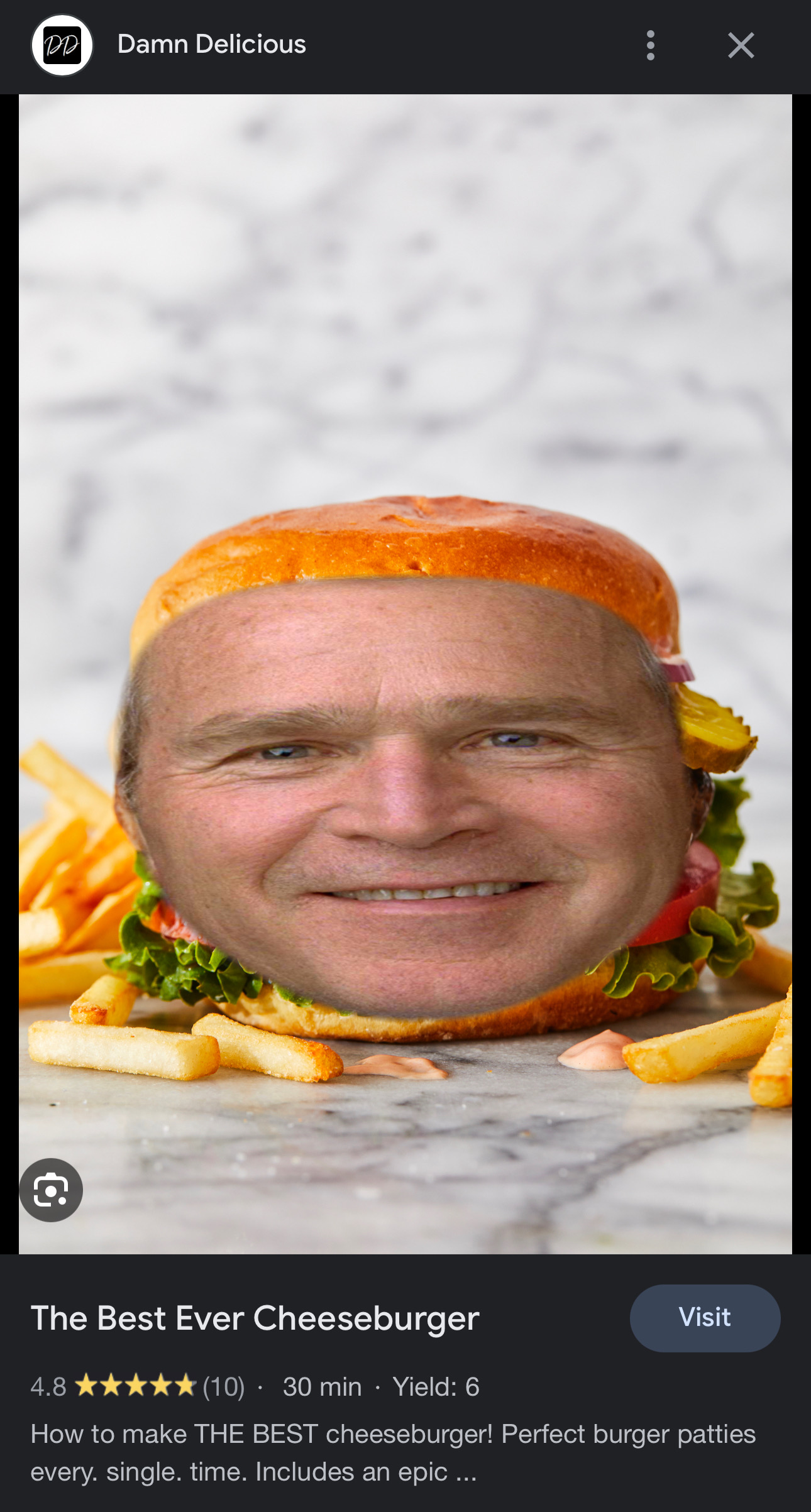 High Quality Bush hamburger Blank Meme Template