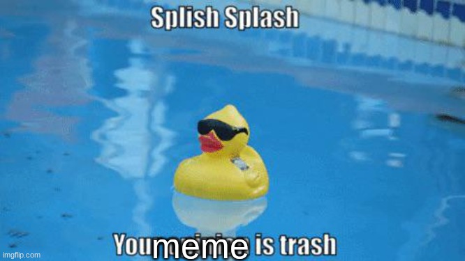Splish Splash your opinion is trash | meme | image tagged in splish splash your opinion is trash | made w/ Imgflip meme maker