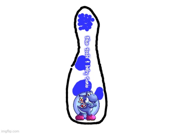 Yoshi's Island × baby Sonic the Hedgehog  Toothbrush by Fiddle Yoshi-Z | Blue Yoshi & baby Sonic | image tagged in blank white template,yoshi's island,merchandise,baby sonic the hedgehog,fiddle yoshi-z | made w/ Imgflip meme maker