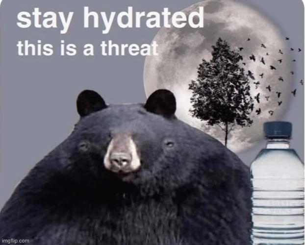 Stay hydrated this is a threat | image tagged in stay hydrated this is a threat | made w/ Imgflip meme maker