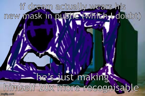bro actually built like a moon | if dream actually wears his new mask in public (which I doubt); he’s just making himself 20x more recognisable | image tagged in glitch tv | made w/ Imgflip meme maker