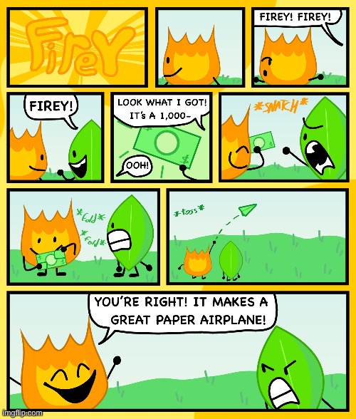 Paper Airplane (BFDI comic) | image tagged in bfdi | made w/ Imgflip meme maker
