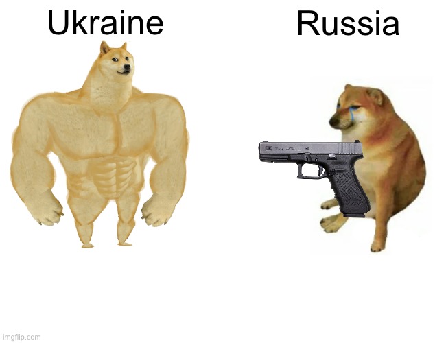 Buff Doge vs. Cheems | Ukraine; Russia | image tagged in memes,buff doge vs cheems | made w/ Imgflip meme maker