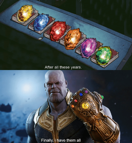 Thanos - Finally I have them all Blank Meme Template