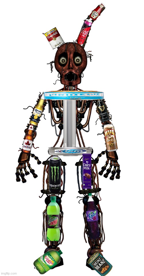 william made out of cans and bottles | image tagged in fnaf | made w/ Imgflip meme maker