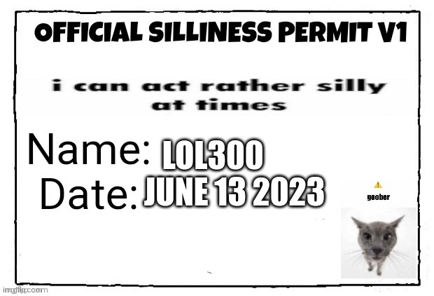 LOL300       
JUNE 13 2023 | made w/ Imgflip meme maker