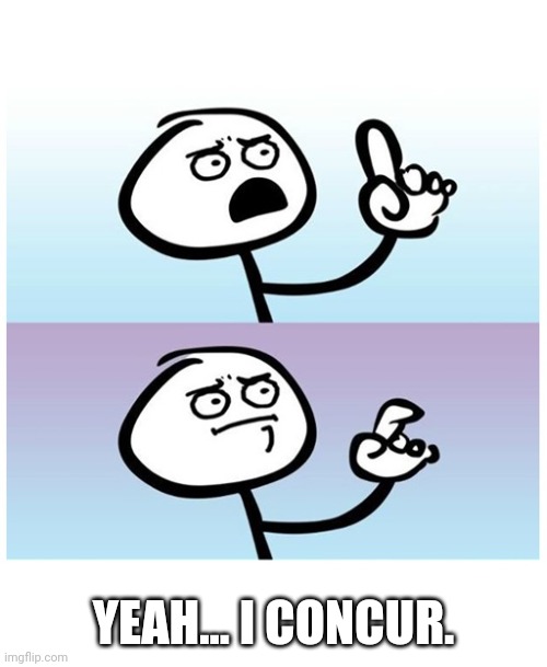 stick figure finger | YEAH... I CONCUR. | image tagged in stick figure finger | made w/ Imgflip meme maker