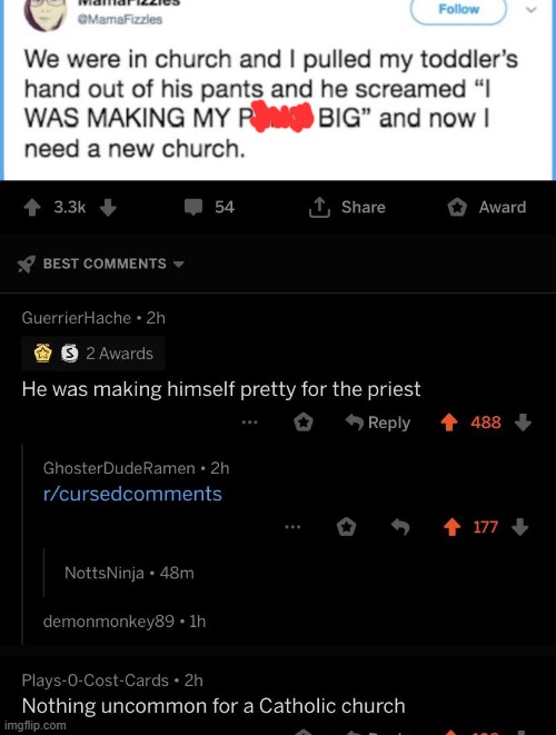 Probably one of the most cursed post and comment(s) I've ever laid my eyes upon ;-; | made w/ Imgflip meme maker