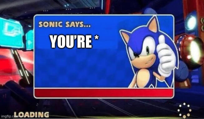 Sonic Says | YOU’RE * | image tagged in sonic says | made w/ Imgflip meme maker