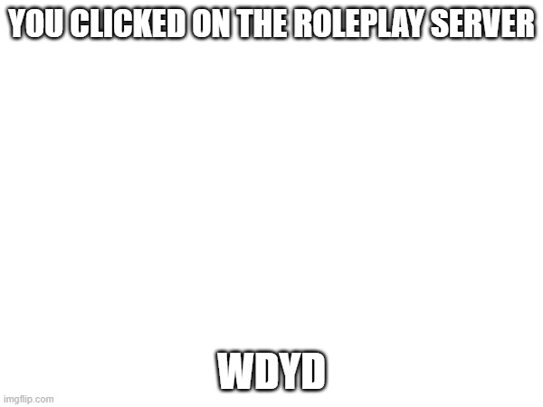 YOU CLICKED ON THE ROLEPLAY SERVER; WDYD | made w/ Imgflip meme maker