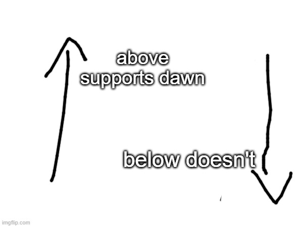 . | above supports dawn; below doesn't | made w/ Imgflip meme maker