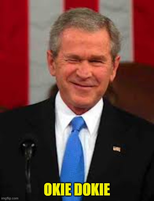 George Bush Meme | OKIE DOKIE | image tagged in memes,george bush | made w/ Imgflip meme maker
