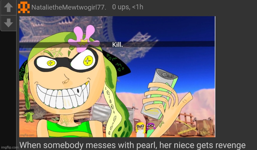 Mint houzuki is yes indeed, related to pearl houzuki. Pearl is an aunt according to my oc mint's lore. And mint defends her fam | made w/ Imgflip meme maker