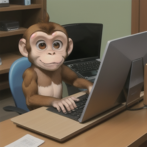 monkey typing on keyboard Blank Meme Template