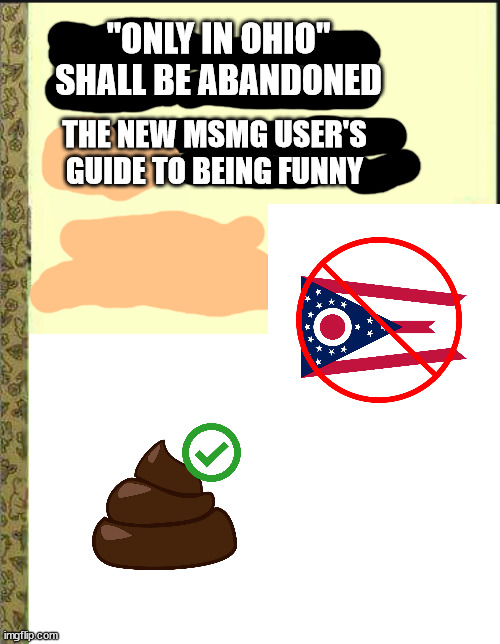 Mildésmallington Guide Book. | "ONLY IN OHIO" SHALL BE ABANDONED; THE NEW MSMG USER'S GUIDE TO BEING FUNNY | image tagged in everyone i don't like is underage book | made w/ Imgflip meme maker