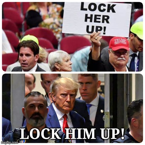 what's good for the goose is good for the gander | LOCK HIM UP! | image tagged in dump trump,criminal,hypocrisy,justice | made w/ Imgflip meme maker