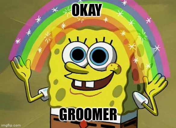 Imagination Spongebob Meme | OKAY; GROOMER | image tagged in memes,imagination spongebob | made w/ Imgflip meme maker
