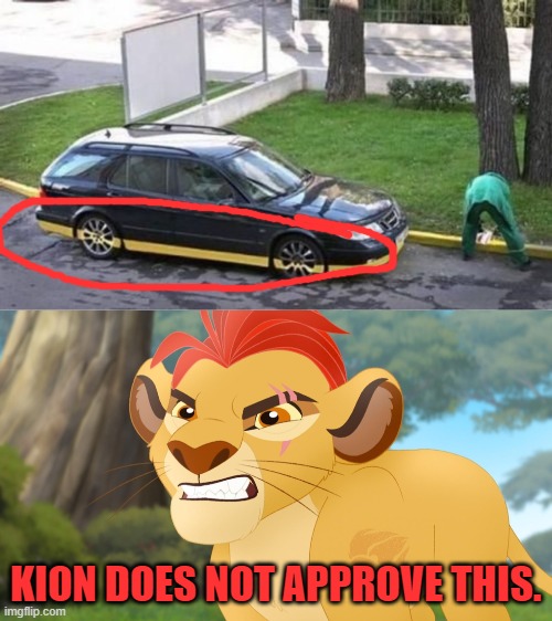 They messed it up so badly | KION DOES NOT APPROVE THIS. | image tagged in kion,cars,you had one job,memes,funny,the lion guard | made w/ Imgflip meme maker