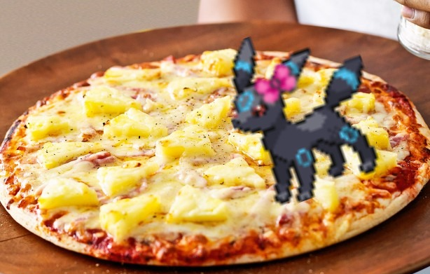 High Quality Void_the_umbreon eating disgusting pizza Blank Meme Template