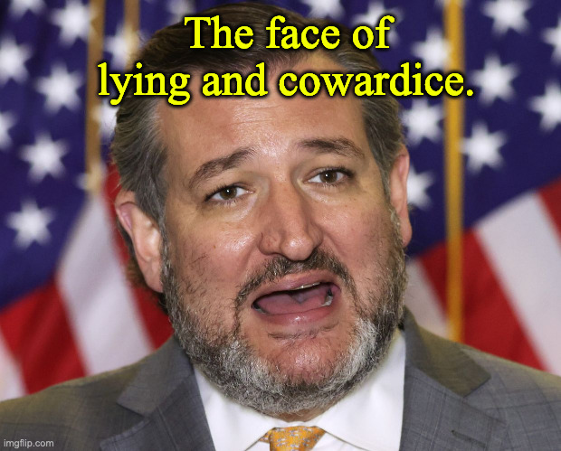 Ted Cruz Village Idiot, Traitor Senator Republican | The face of lying and cowardice. | image tagged in ted cruz village idiot traitor senator republican | made w/ Imgflip meme maker