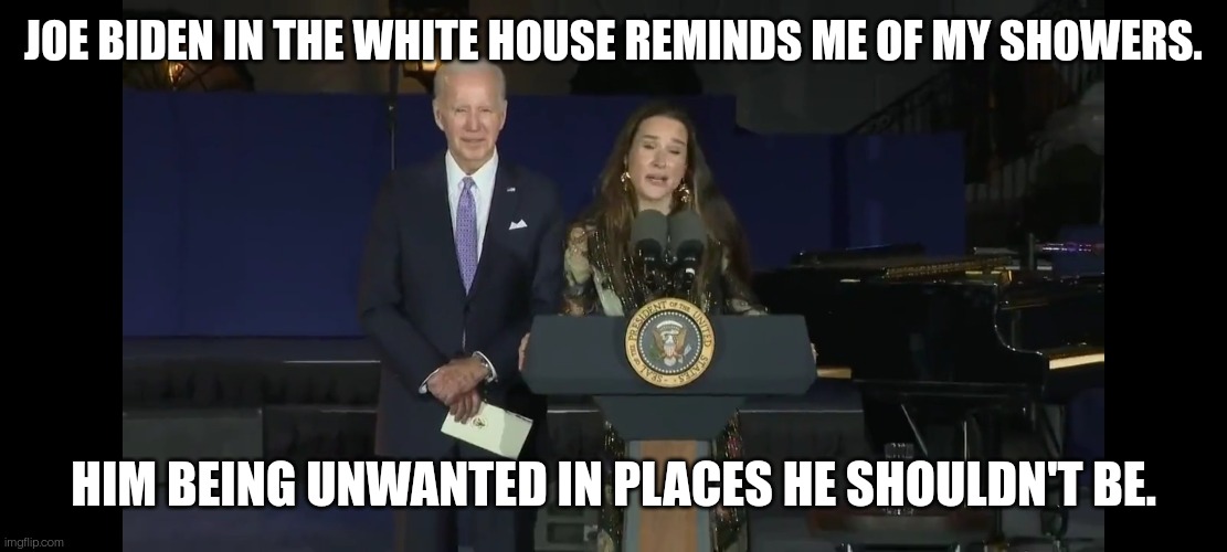 Joe Biden | JOE BIDEN IN THE WHITE HOUSE REMINDS ME OF MY SHOWERS. HIM BEING UNWANTED IN PLACES HE SHOULDN'T BE. | image tagged in joe biden,diary,shower,president | made w/ Imgflip meme maker