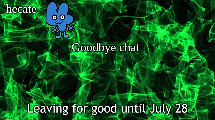 Yes, fr fr ong | Goodbye chat; Leaving for good until July 28 | image tagged in announcemant temopppppjgifkgp | made w/ Imgflip meme maker