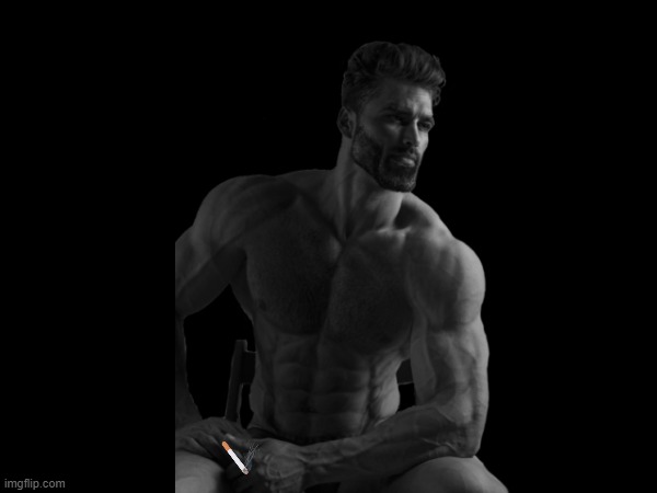 gigachad smoking | image tagged in gigachad | made w/ Imgflip meme maker