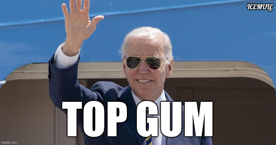 Top Gum | ICEMULE; TOP GUM | image tagged in air force one | made w/ Imgflip meme maker