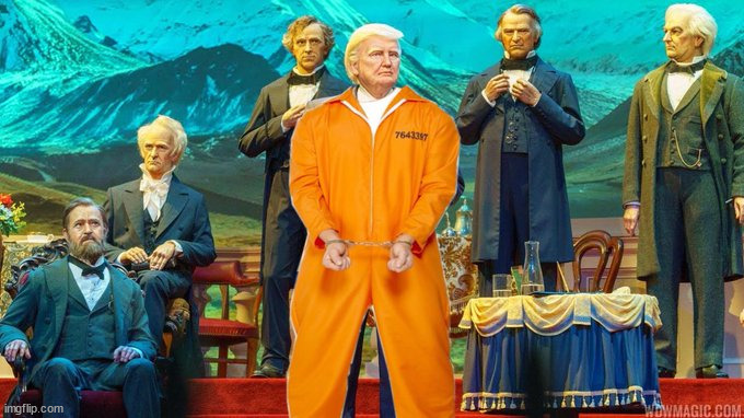 Disney Hall of Presidents update, from twitter user @ParkListKris | image tagged in don the con,donzo goes to prison | made w/ Imgflip meme maker