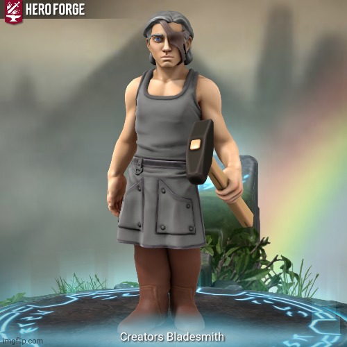 On a scale of 1 to 5 how well did I recreate the Creator's Bladesmith | made w/ Imgflip meme maker