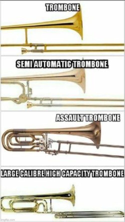 Types of Trombones | image tagged in music,elon musk | made w/ Imgflip meme maker