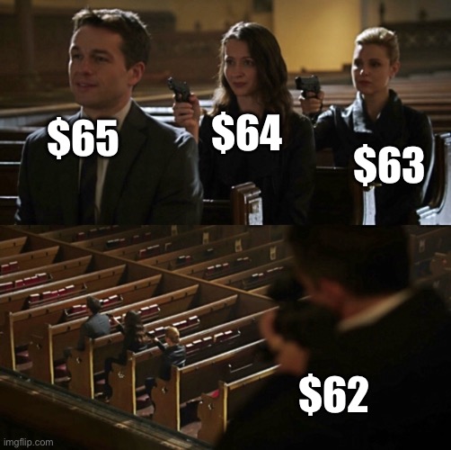 Church Sniper | $64; $65; $63; $62 | image tagged in church sniper | made w/ Imgflip meme maker