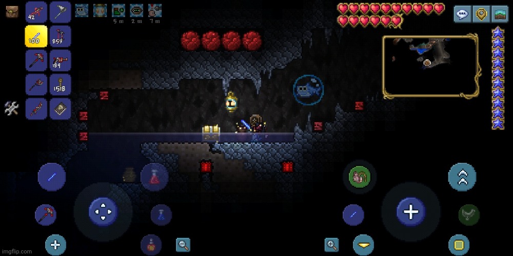 Nothing's wrong here, everything's completely fine | image tagged in terraria,gaming,screenshot | made w/ Imgflip meme maker