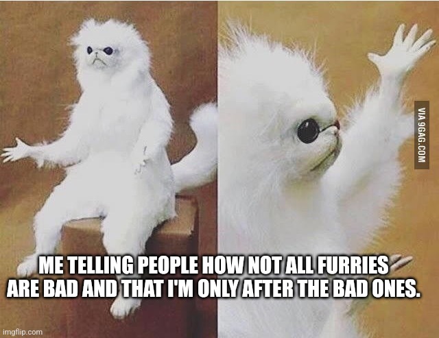 I may be anti furry. But not all of them bad men or women. I'm telling you the truth ya know. | ME TELLING PEOPLE HOW NOT ALL FURRIES ARE BAD AND THAT I'M ONLY AFTER THE BAD ONES. | image tagged in furry,anti furry,memes,facts,oh wow are you actually reading these tags,true story | made w/ Imgflip meme maker