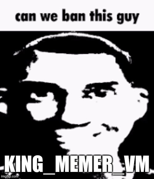 Any objections? None? Alright, that’s settled | KING_MEMER_VM | image tagged in can we ban this guy | made w/ Imgflip meme maker