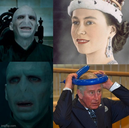 Voldemort Disappointed with Charles III | image tagged in voldemort,queen elizabeth,king charles | made w/ Imgflip meme maker