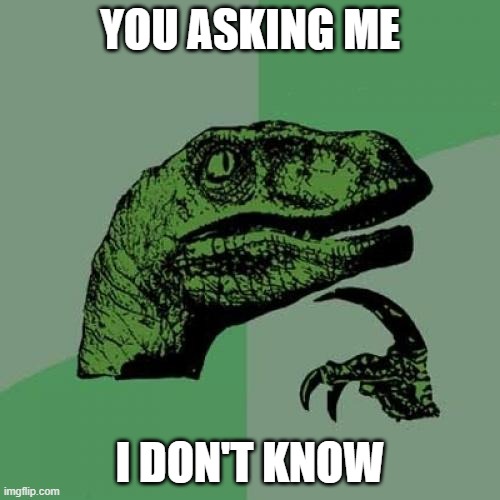 teresa | YOU ASKING ME; I DON'T KNOW | image tagged in memes,philosoraptor | made w/ Imgflip meme maker