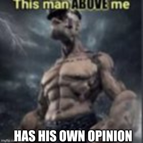 this man before me | HAS HIS OWN OPINION | image tagged in this man above me | made w/ Imgflip meme maker