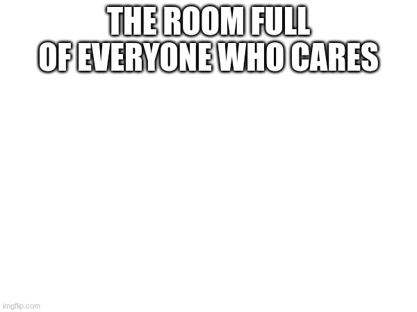 imagine having a good title | THE ROOM FULL OF EVERYONE WHO CARES | image tagged in empty room,blank white template,not funny,you have been eternally cursed for reading the tags,stop reading the tags,hehe | made w/ Imgflip meme maker