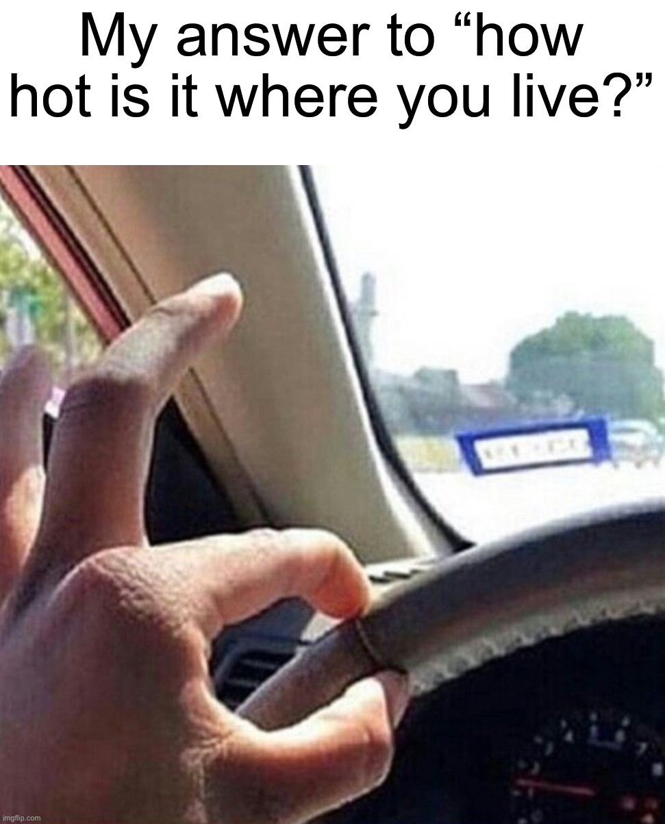 Very hot sometimes | My answer to “how hot is it where you live?” | image tagged in memes,funny,true story,relatable memes,summer,hot | made w/ Imgflip meme maker
