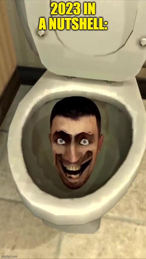 Skibidi toilet | 2023 IN A NUTSHELL: | image tagged in skibidi toilet | made w/ Imgflip meme maker