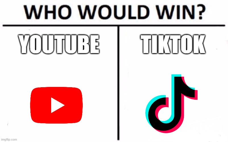 Who will win | YOUTUBE; TIKTOK | image tagged in memes,who would win | made w/ Imgflip meme maker