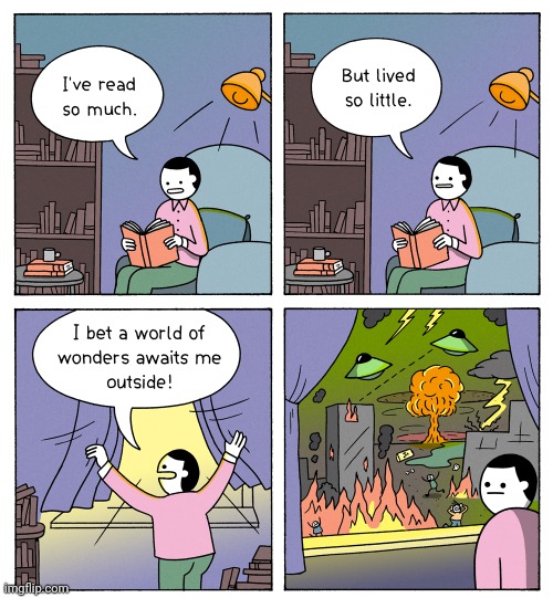 The disastrous outdoors | image tagged in outdoors,outside,fire,comics,comics/cartoons,world | made w/ Imgflip meme maker