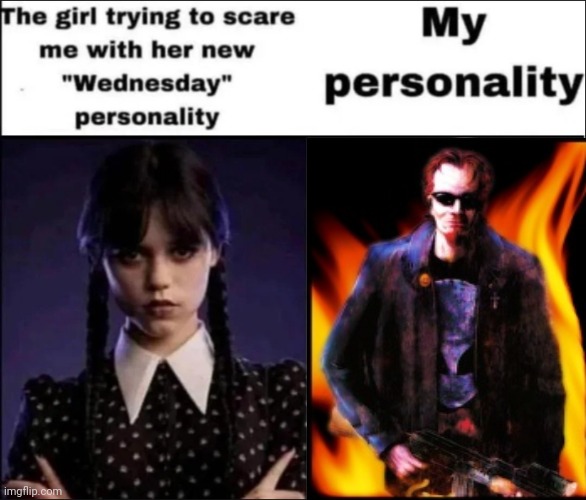 Hi there! Would you like to S I G N M Y P E T I T I O N | image tagged in the girl trying to scare me with her new wednesday personality | made w/ Imgflip meme maker