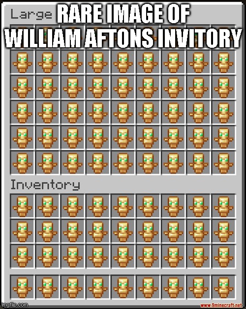 RARE IMAGE OF WILLIAM AFTONS INVITORY | made w/ Imgflip meme maker