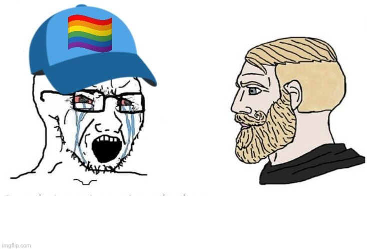 Chad vs soyboy Blank Meme Template